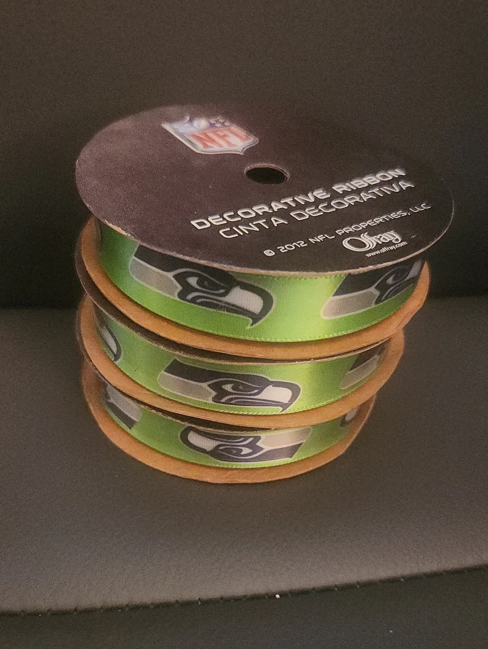 NFL Seattle Seahawks Lime Green Decorative Ribbon Roll Set